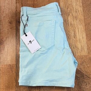 7 For All Mankind 🩵 Light Blue Girl Shorts Size 12